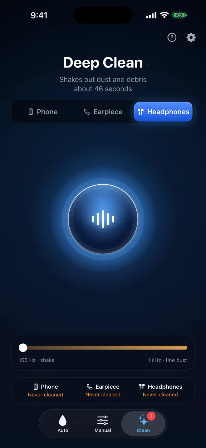 Headphone cleaning target